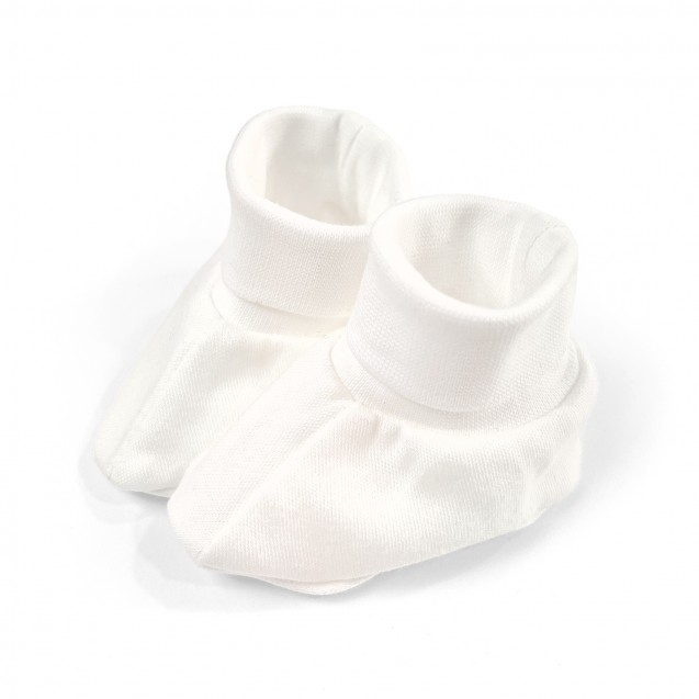 Белые пинетки для новорожденных Milk однотонные
