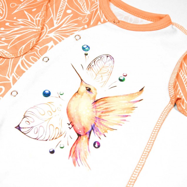 Человечек на выписку для девочки Nectar с авторским рисунком колибри