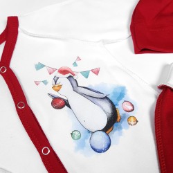 Новогодний комплект для новорожденного 4 в 1 с Пингвиненком Новогодний комплект для новорожденного 4 в 1 с Пингвиненком