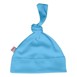 Шапочка с узелком однотонная голубая Frosty