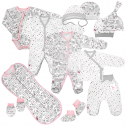 Набор одежды в роддом для девочки Cat and Stars 12 в 1 Набор одежды в роддом для девочки Cat and Stars 12 в 1