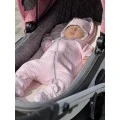 Warm Quilted Hooded Baby Girl Jumpsuit Love