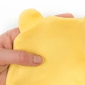 Шапочка з вушками для немовлят з підворотом, однотон жовтий
