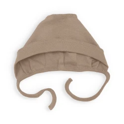 Coffee Cotton Newborn Bonnet with Ties – Choco