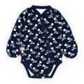Puppy Print Cotton Newborn Bodysuit – York