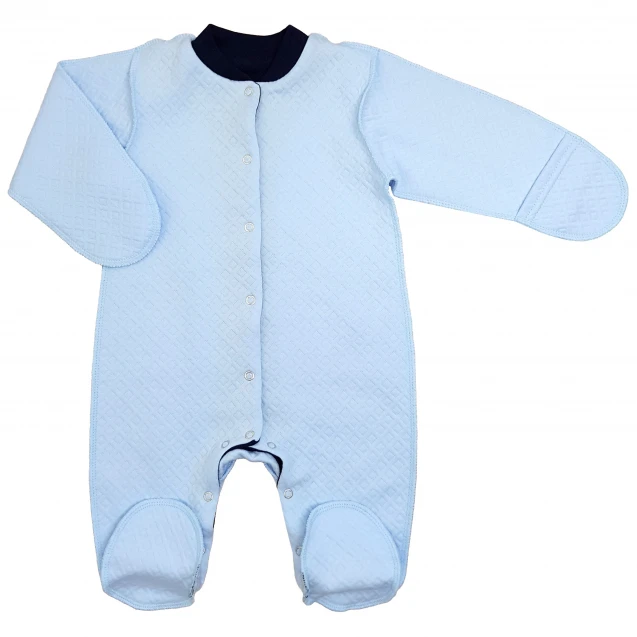 Warm Quilted Newborn Sleepsuit – Sky