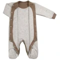 Warm Quilted Baby Jumpsuit Mocco with Closed Feet