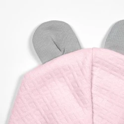 Warm Demi-Season Baby Hat with Ears and Ties – Love