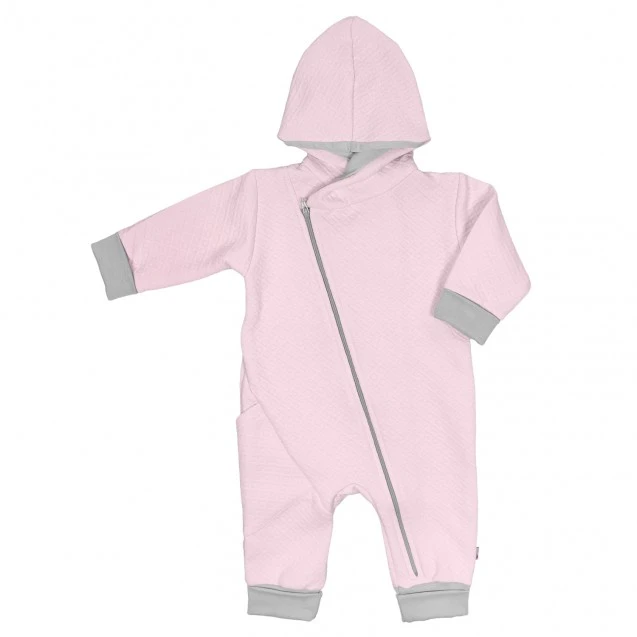Warm Quilted Hooded Baby Girl Jumpsuit Love
