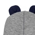 Warm Capiton Baby Hat with Ears and Ties – Gray