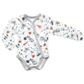 Cosmic Print Cotton Newborn Bodysuit with Diagonal Closure – Space