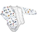 Cosmic Print Cotton Newborn Bodysuit with Diagonal Closure – Space