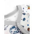 Cosmic Print Cotton Newborn Bodysuit with Diagonal Closure – Space
