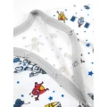 Cosmic Print Cotton Newborn Bodysuit with Diagonal Closure – Space