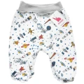 Space Newborn Footed Pants with Outside Seams