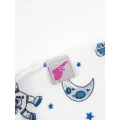 Space Newborn Footed Pants with Outside Seams