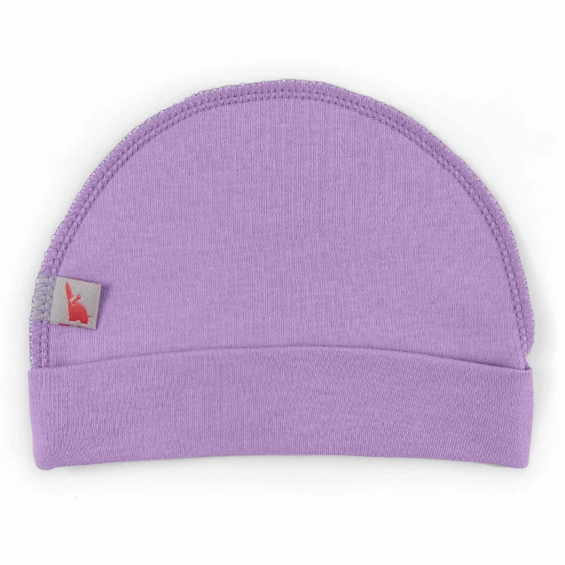 Cotton Newborn Hat with External Seam – Lavender