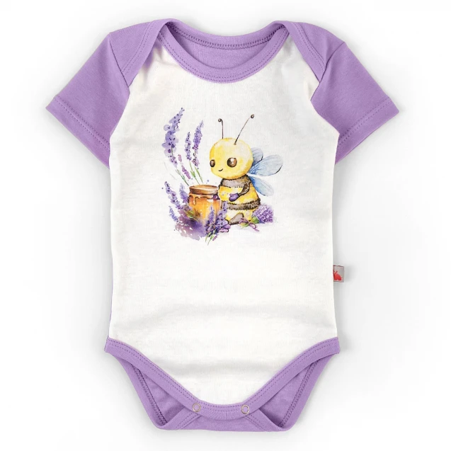 Боді з коротким рукавом з бджілкою Lavender