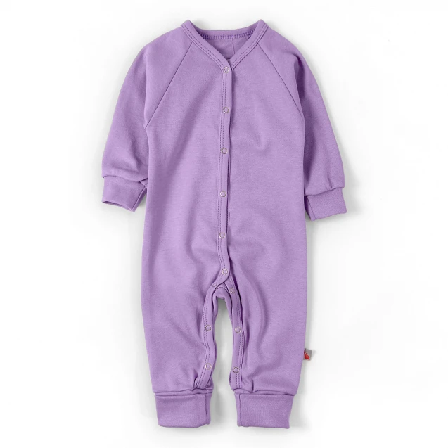 Solid Cotton Open-Foot Baby Sleepsuit – Lavender