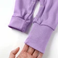 Solid Cotton Open-Foot Baby Sleepsuit – Lavender