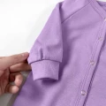 Solid Cotton Open-Foot Baby Sleepsuit – Lavender
