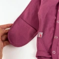 Боді однотонний зі швами назовні для новонароджених Magenta