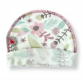 Floral Print Cotton Newborn Hat with External Seam – Magenta