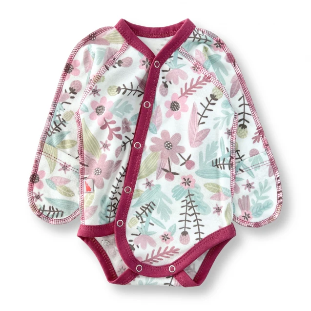 Floral Print Cotton Newborn Bodysuit – Magenta
