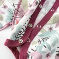 Floral Print Cotton Newborn Bodysuit – Magenta