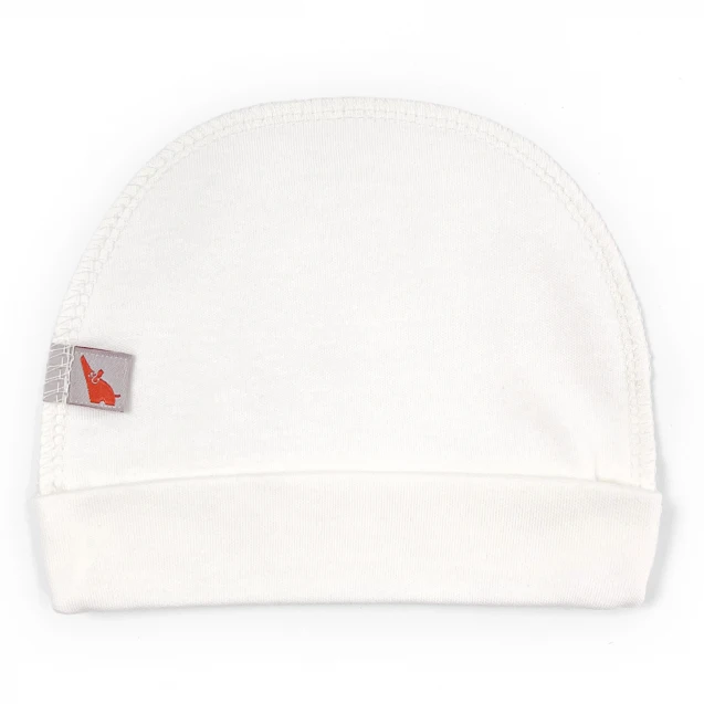 Cotton Newborn Hat with External Seam – Milk