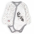 Illustrated Cotton Newborn Bodysuit – Moon Raccoon