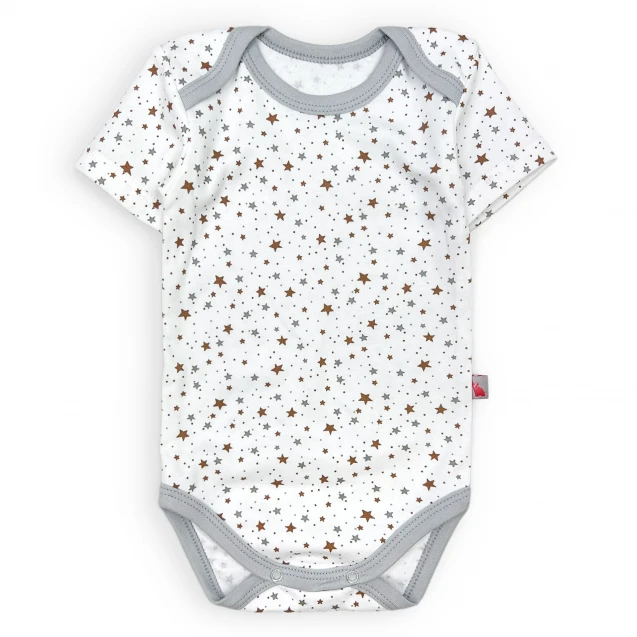 Star Print Cotton Short-Sleeve Baby Bodysuit – Moon