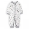 Cotton Baby Sleepsuit with Open Feet – Moon | Stars Pattern | 3–12 Months