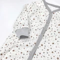 Cotton Baby Sleepsuit with Open Feet – Moon | Stars Pattern | 3–12 Months
