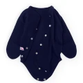 Solid Cotton Newborn Bodysuit with Diagonal Closure – Night