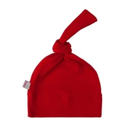 Solid Red Cotton Newborn Knot Hat – Red