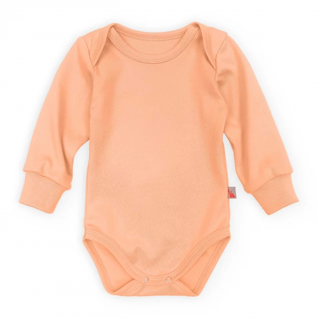Solid Long-Sleeve Baby Bodysuit – Peach