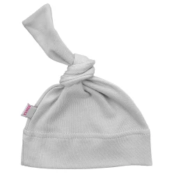 Solid Grey Cotton Newborn Knot Hat – Style