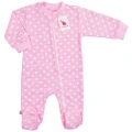 Cotton Zip Baby Sleepsuit – Pink
