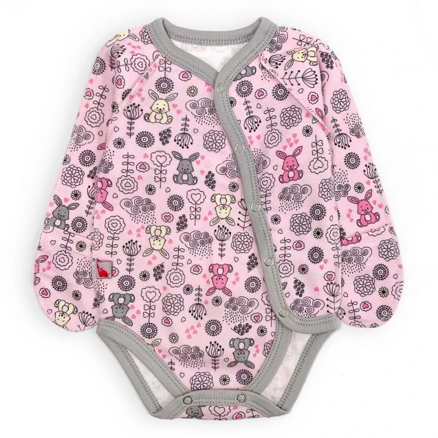 Cotton Newborn Bodysuit with Diagonal Closure – Bunny