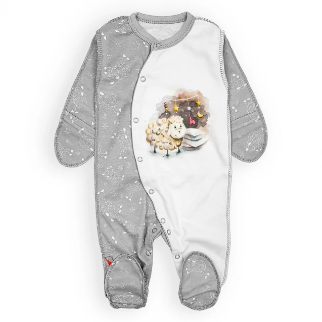 Illustrated Cotton Newborn Sleepsuit – Sweet Dream Sheep
