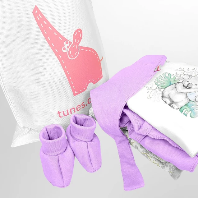 Набор одежды для новорожденной девочки в роддом Purple and Blossom 13 в 1